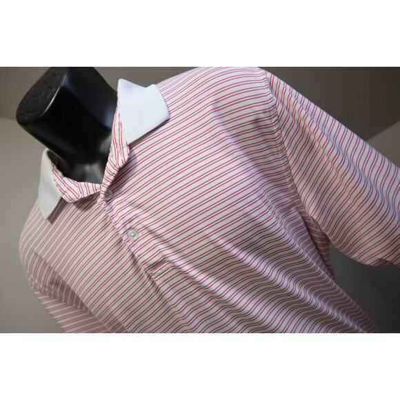 Callaway Golf Polo Shirt Opti Dri Performance Striped Shirt Mens Sz Large - Picture 1 of 7
